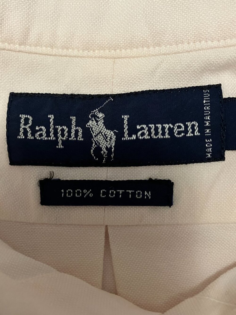 Vintage Polo Ralph Lauren Oxford Shirt Pale Pink Flesh Pony Cotton 16.5 36 XL - Picture 7 of 9